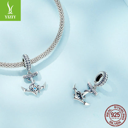 Silver anchor bead