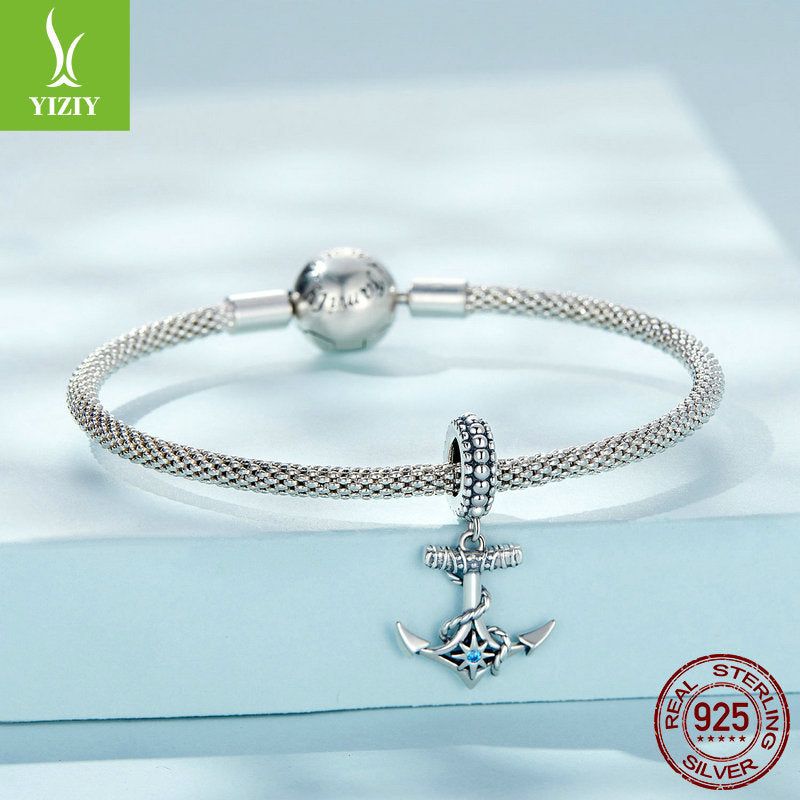 Silver anchor bead