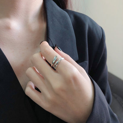 Silver Canal Cross rings