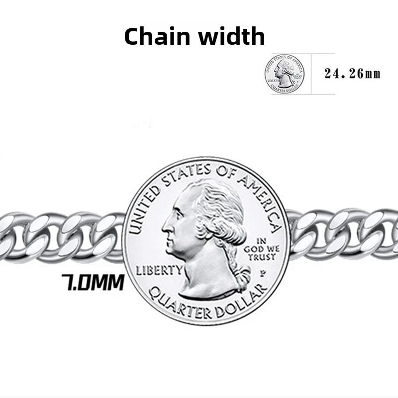 Silver Cuban Chain Bracelet