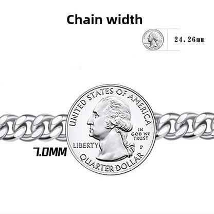 Silver Cuban Chain Bracelet