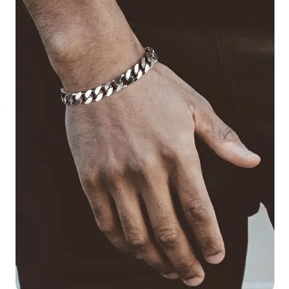 Silver Cuban Chain Bracelet
