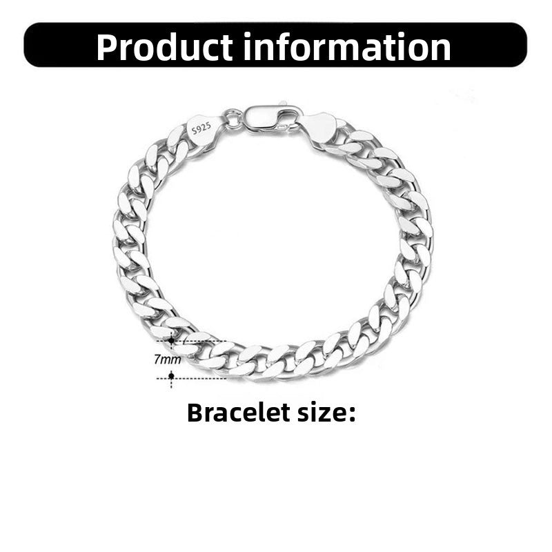 Silver Cuban Chain Bracelet