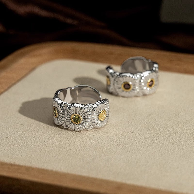 Silver Daisy Ring