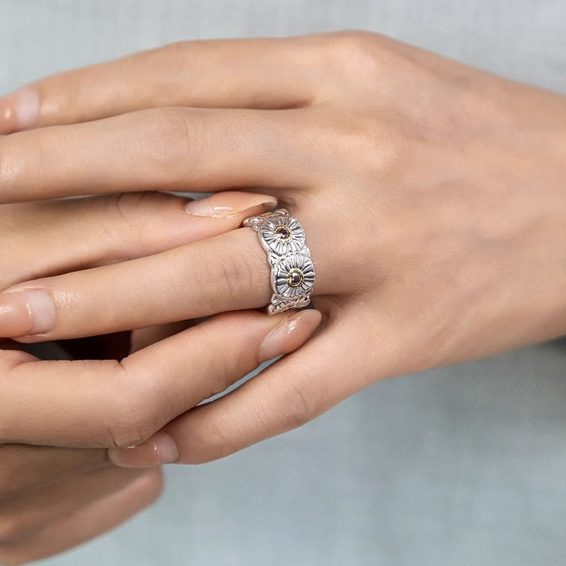 Silver Daisy Ring
