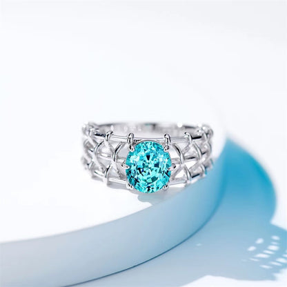 Silver diamond ring