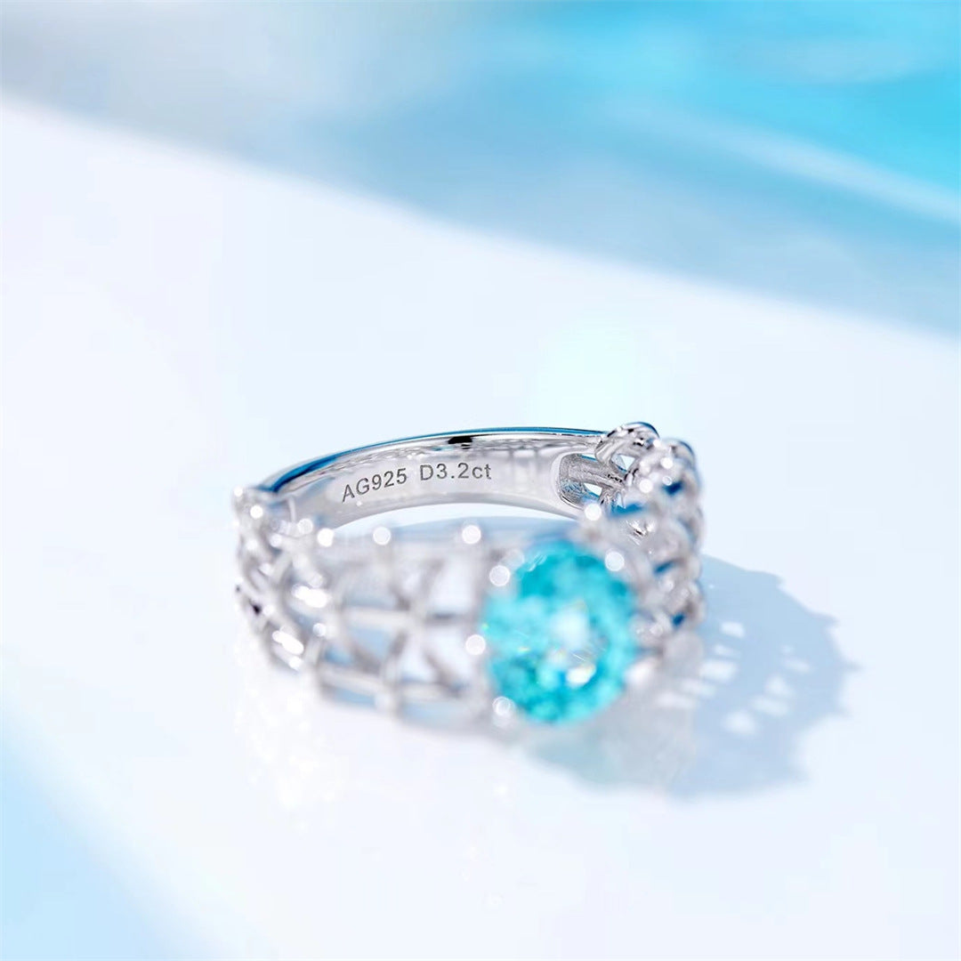 Silver diamond ring