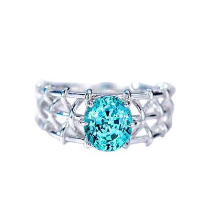 Silver diamond ring