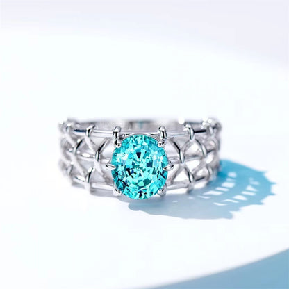 Silver diamond ring