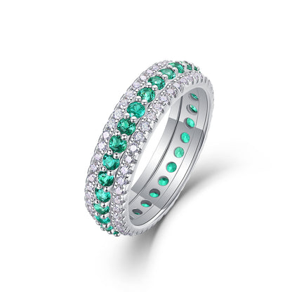 silver emerald ring