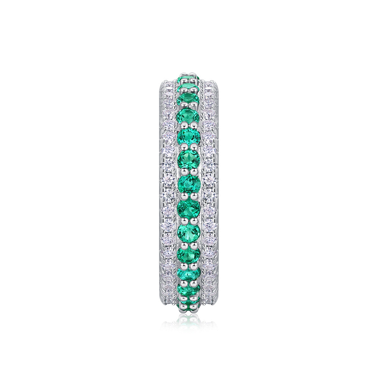 silver emerald ring