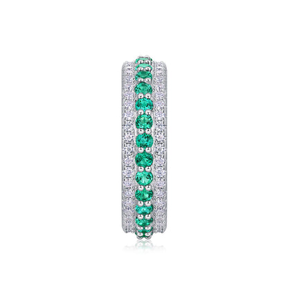 silver emerald ring