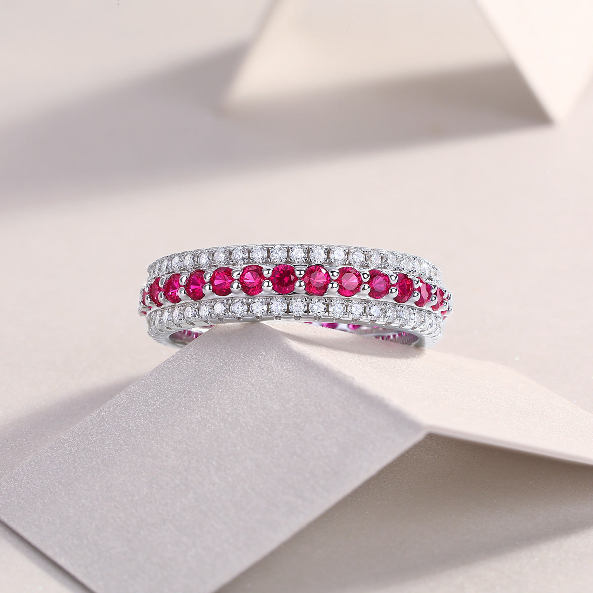 silver emerald ring