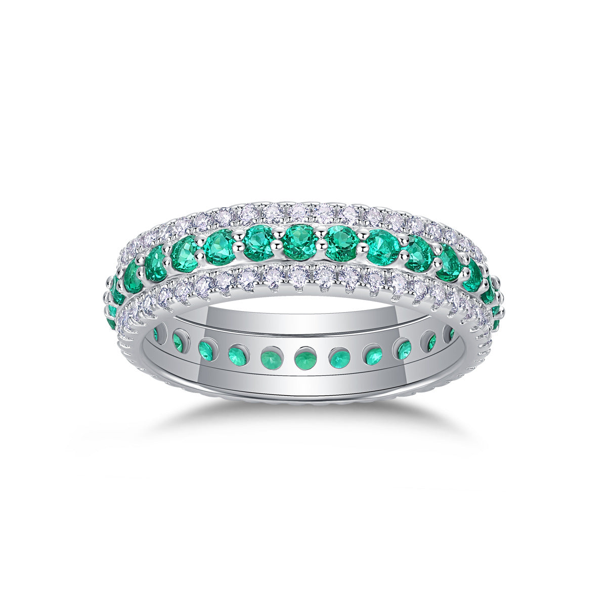 silver emerald ring