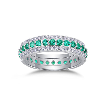 silver emerald ring
