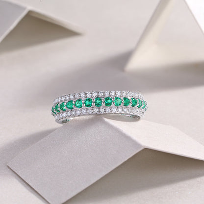 silver emerald ring
