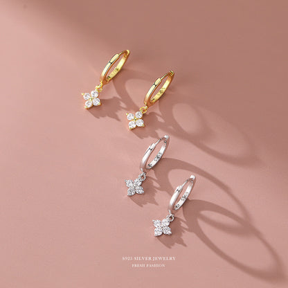 Silver Flower Sweet Earrings