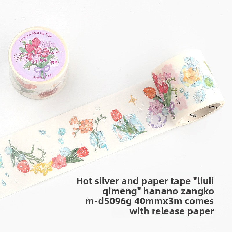 Silver foil washi tape set journal stickers