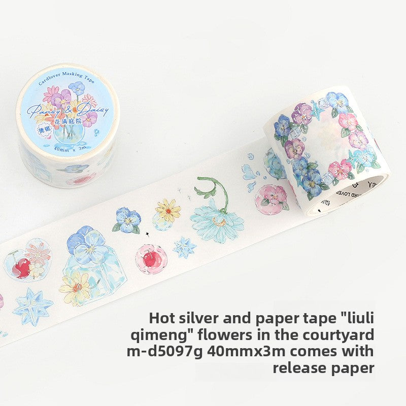 Silver foil washi tape set journal stickers