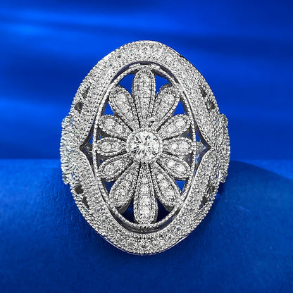 Silver-gold handcrafted geometric women's ring