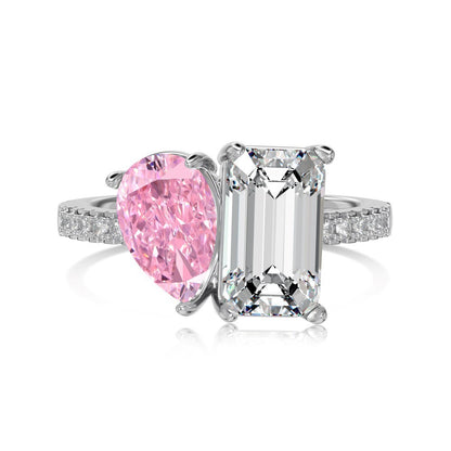 Silver Heart Zircon Ring