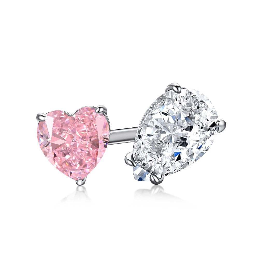 Silver Heart Zircon Ring
