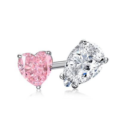 Silver Heart Zircon Ring