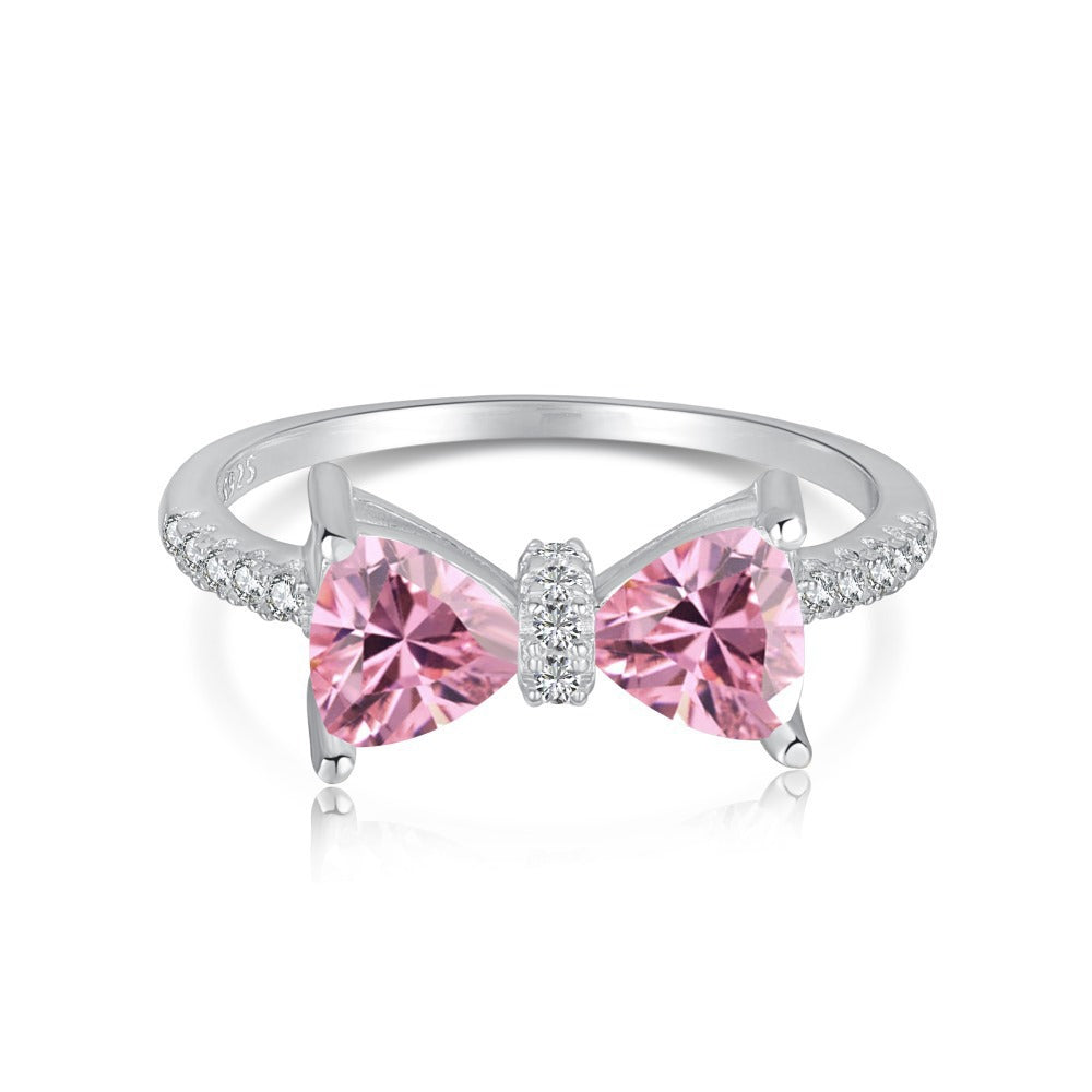 Silver Heart Zircon Ring