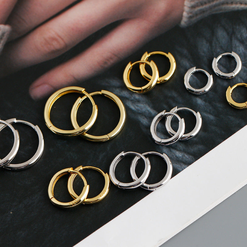 silver hoop earrings