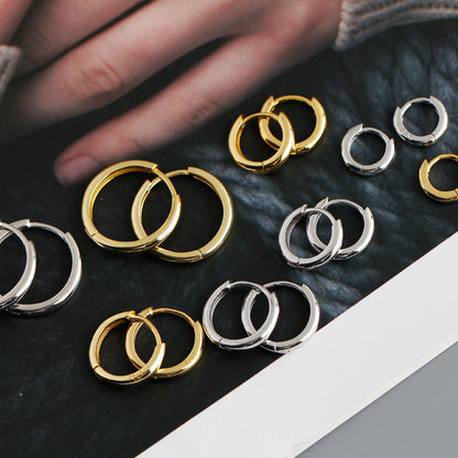 silver hoop earrings