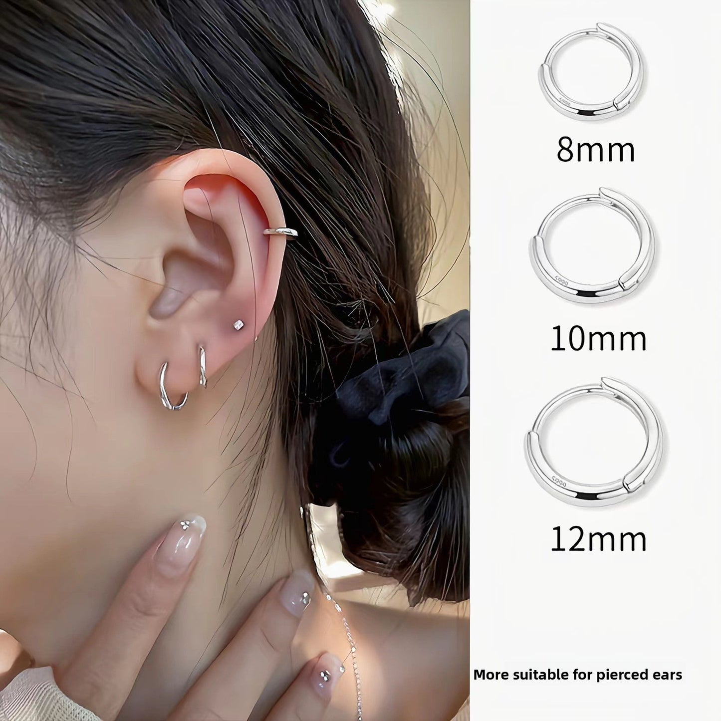 silver hoop earrings