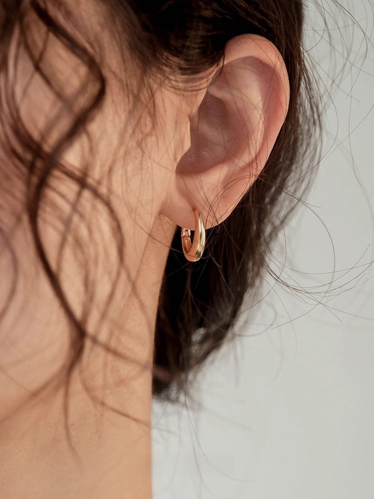Silver metal hoop earrings