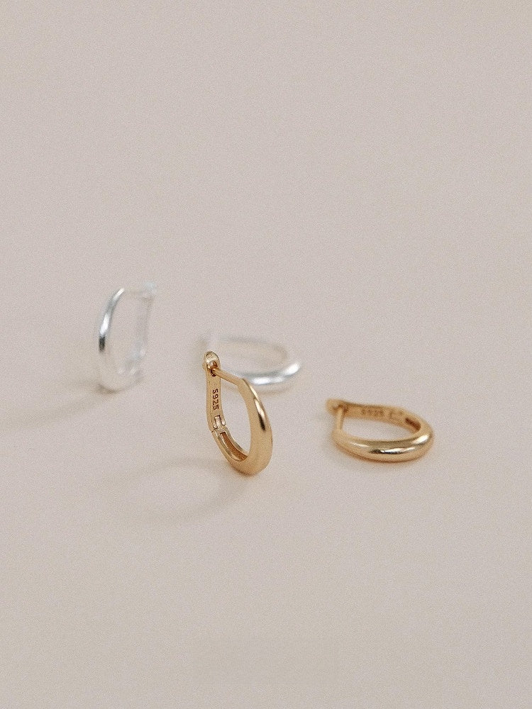 Silver metal hoop earrings