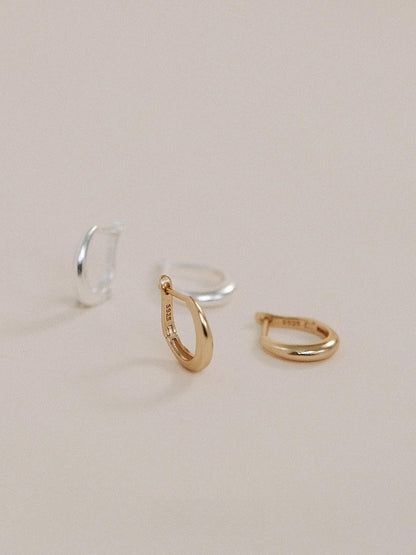 Silver metal hoop earrings