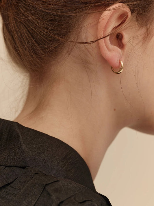 Silver metal hoop earrings