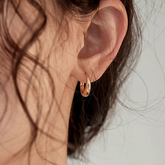 Silver metal hoop earrings