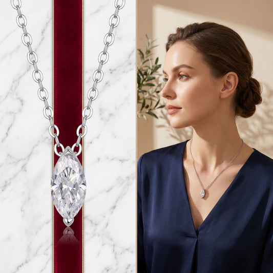 Silver moissanite necklace