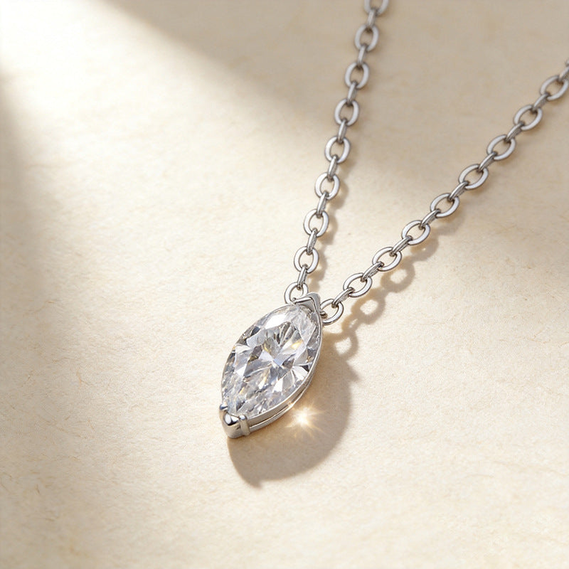 Silver moissanite necklace