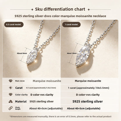 Silver moissanite necklace