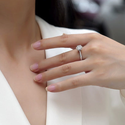 silver moissanite ring