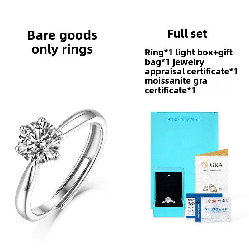 silver moissanite ring