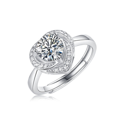 silver moissanite ring