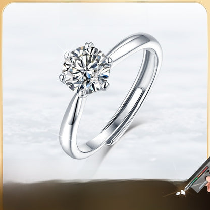 silver moissanite ring