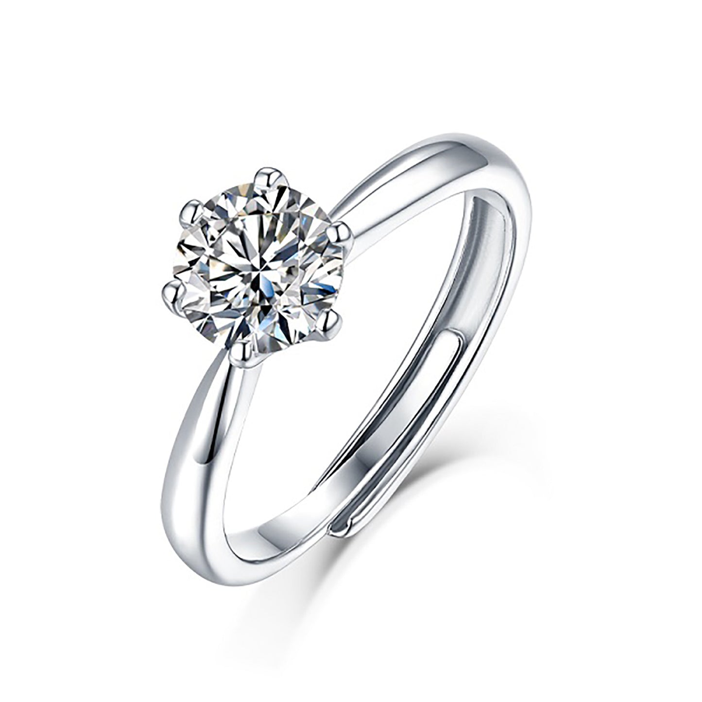 silver moissanite ring