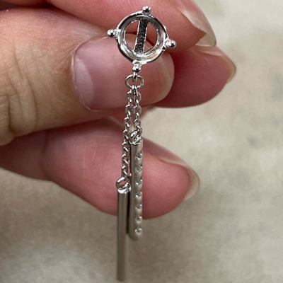 Silver Moissanite Tassel Earrings