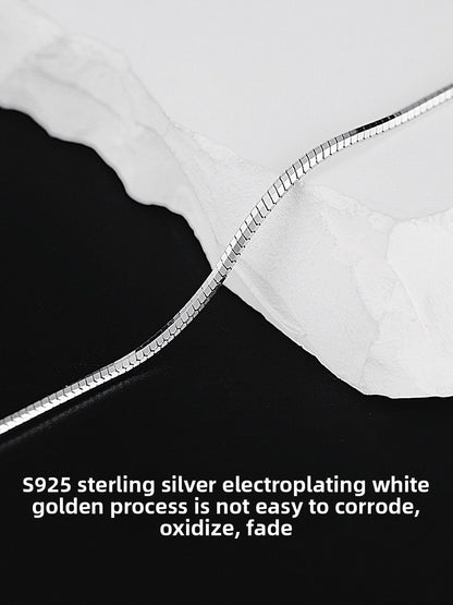 Silver octagonal snake bone bracelet