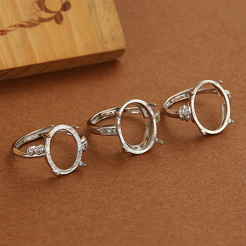 Silver Plated Floral Adjustable Ring