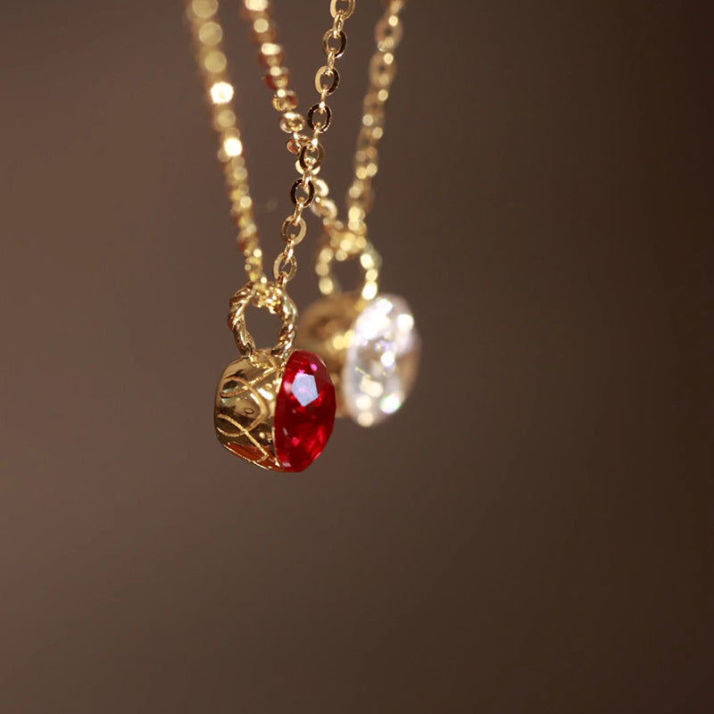 Silver Plated Gemstone Necklace with Extension Chain