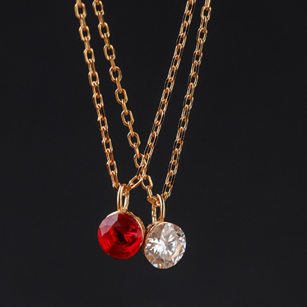Silver Plated Gemstone Necklace with Extension Chain