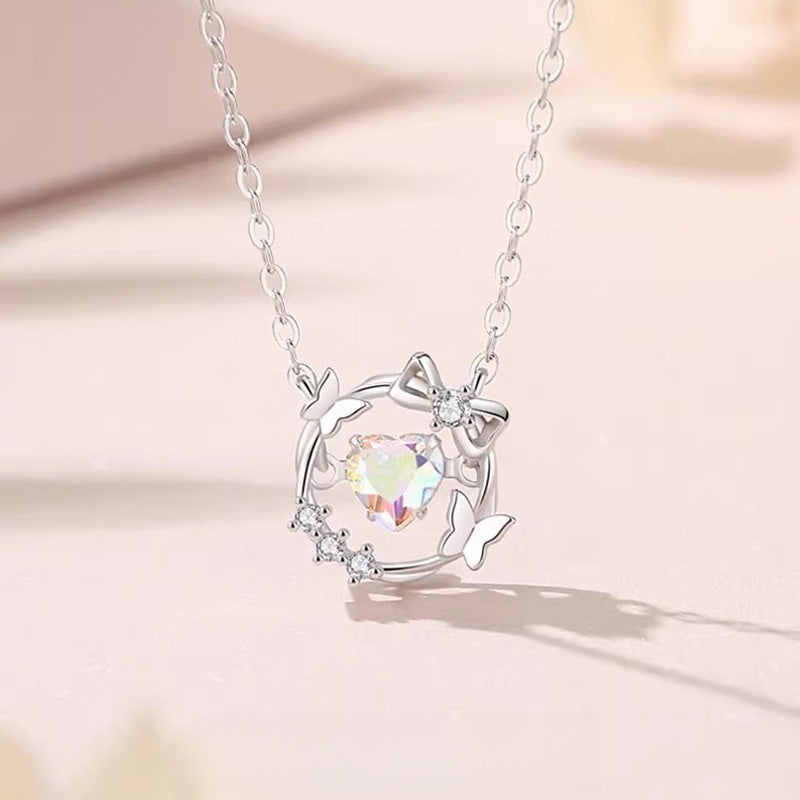 Silver Sparkling Diamond Meteor Necklace